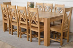 Massive 220cm Solid Oak Ten-Seater Set