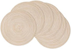 Beige Round Braided Placemats Set Six