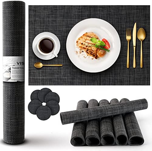 Grey Waterproof Heat-Resistant Large Placemats