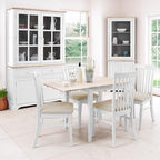 White Drop-Leaf Square Extendable Dining Set