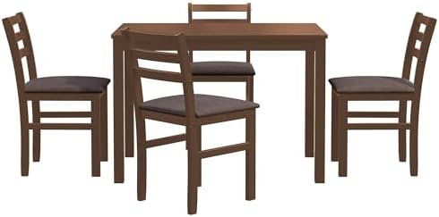 Antique Oak Ladder-Back Five-Piece Dining