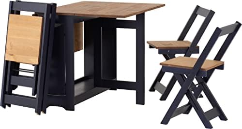 Navy Blue Distressed Pine Butterfly Dining Set