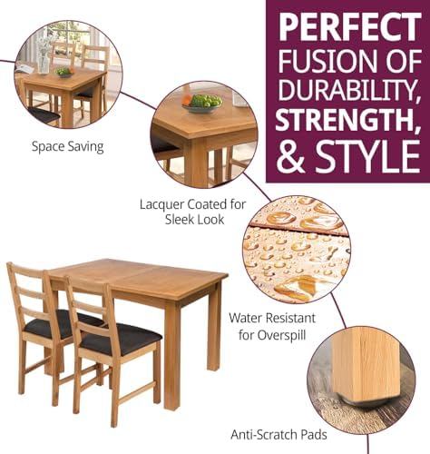 Light Oak Ladder-Back Extendable Dining Four