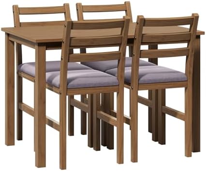 Antique Oak Ladder-Back Five-Piece Dining