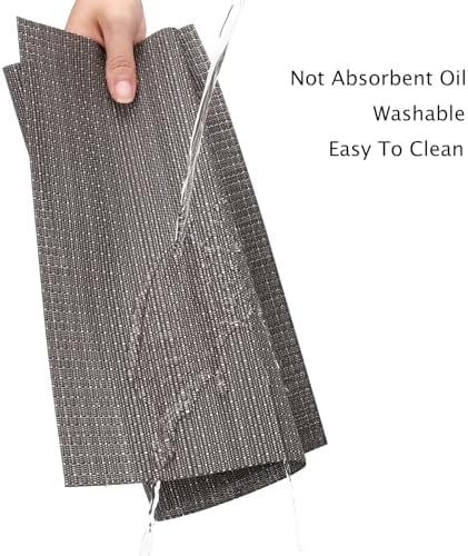 Dark Grey Woven Vinyl Placemats Set Six