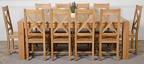 Massive 220cm Solid Oak Ten-Seater Set