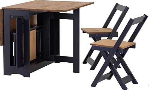 Navy Blue Distressed Pine Butterfly Dining Set