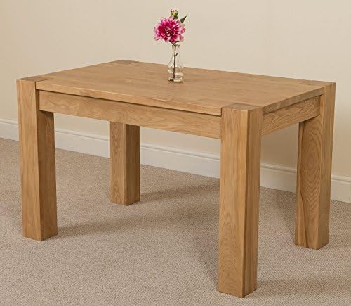 Kuba Solid Oak 125cm Brown Leather Set