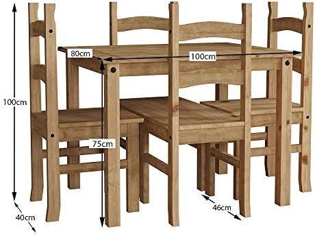 Classic Corona Solid Pine Four-Seater Dining