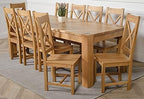 Massive 220cm Solid Oak Ten-Seater Set
