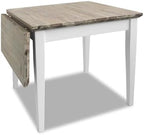 White Drop-Leaf Square Extendable Dining Set